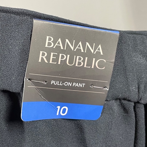 NEW Banana Republic Pants Womens 10 black pull on straight leg preppy casual - Picture 7 of 13